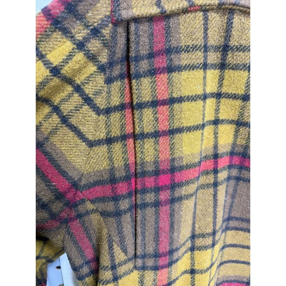 Vintage Banana Republic Made in Italy Wool Plaid Jacket Western Barn Coat M